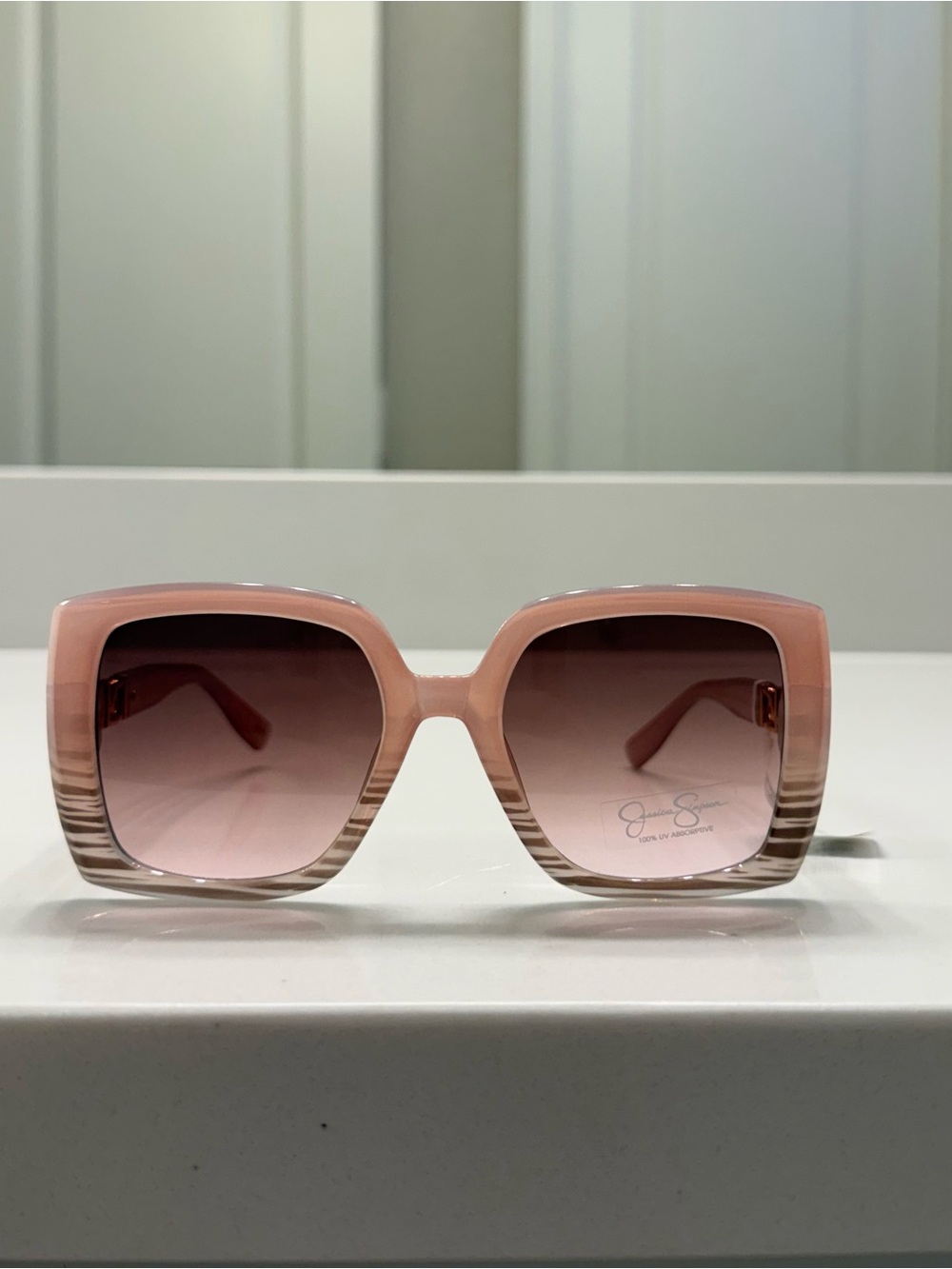 Jessica Simpson Nude Pink Ombre Square Sunglasses J6251 🕶️NWT🕶️